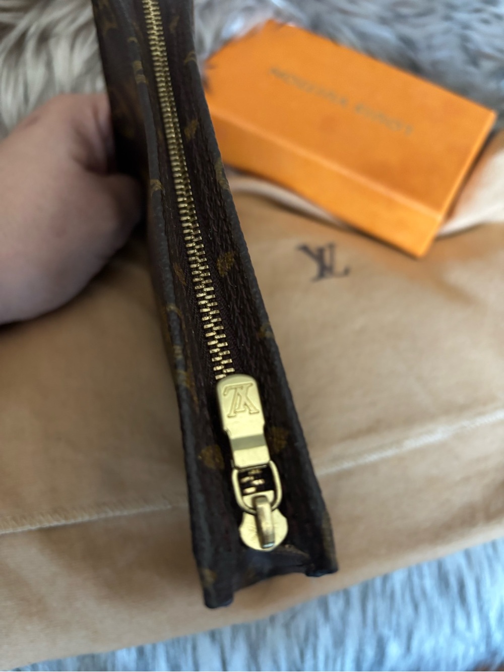 Louis Vuitton Brown Monogram mini pochette with charm - Brown/Gold - Picture 12 of 15